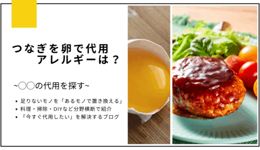 【代用】卵アレルギーの場合、つなぎは何で代用する？