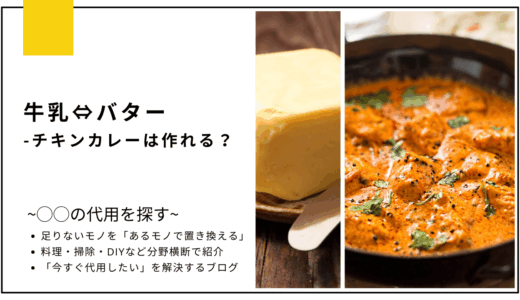 【代用】牛乳をバターで代用してチキンカレーは作れる？
