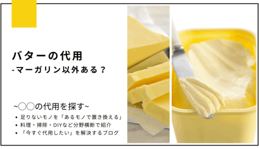 【代用】バターをマーガリン以外で代用できる？
