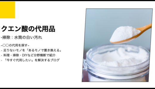 【代用】水筒の白い汚れをクエン酸なしで掃除を完遂する代用素材の調査